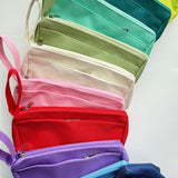 Fabric Pencil Case with Handle — Double Zipper Pockets