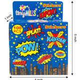 Superhero Stickers 100 Stickers/Dispenser, Pack of 1, 6 or 12 Dispensers