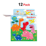 Dinosaur Stickers 100 Stickers/Dispenser, Pack of 1 or 6 or 12 Dispensers