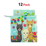 Llamas Alpacas Stickers 100 Stickers/Dispenser, Pack of 1, 6, or 12 Dispensers