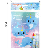 Narwhal Coloring Books with Crayons – Set of 6 or 12