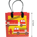 Fire Trucks Party Favor Bags Treat Bags - Set of 6 or 12