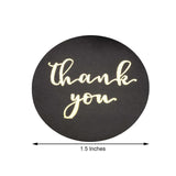 Gold Foil Thank You Stickers on Black (Roll of 500)