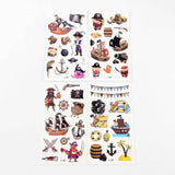 Cartoon Pirate Tattoos for Kids – 10 Sheets