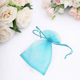 Turquoise Organza Favor Bags, 4" x 6" (100 Pack)