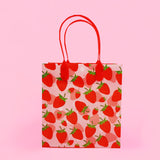 Strawberry Party Favor Bags Treat Bags - Set of 6 or 12