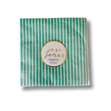 Turquoise Striped Large Disposable Paper Napkins (16pcs)