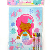 Rainbow Mermaid Coloring Books with Crayons – Set of 6 or 12