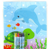 Sea Animals Coloring Books with Crayons – Set of 6 or 12