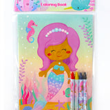 Rainbow Mermaid Coloring Books with Crayons – Set of 6 or 12