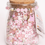 BOO Pastel Pink Letter Bead & Ghost Charm DIY Bead Jar