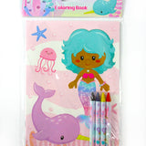 Rainbow Mermaid Coloring Books with Crayons – Set of 6 or 12