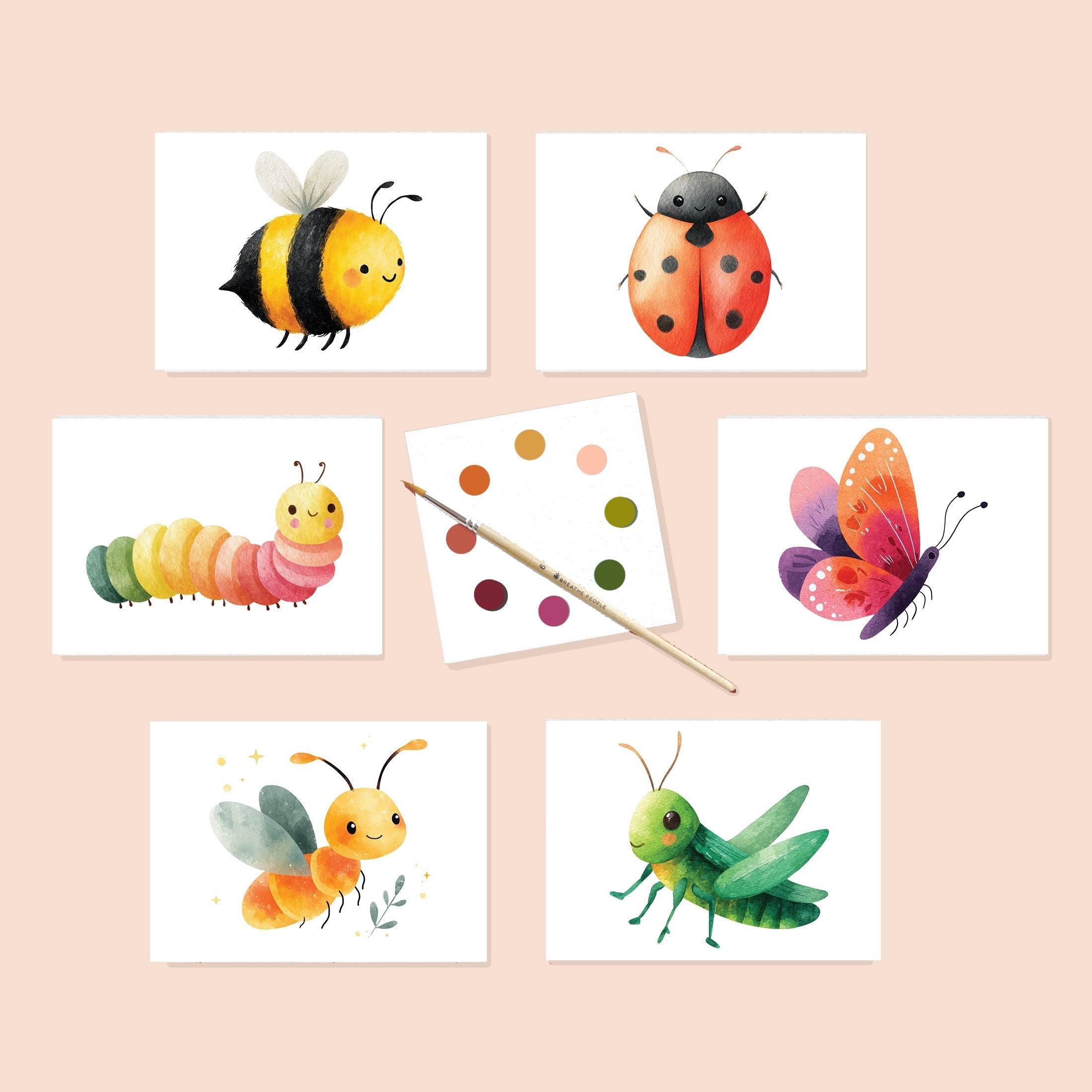 Garden Friends Watercolor Postcard Kit