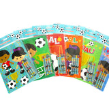Soccer Coloring Books with Crayons – Set of 6 or 12