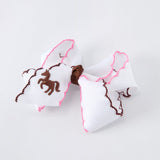 Western Horse Embroidery Ruffle Edge Girls Hairpin 4 Inch