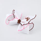 Western Horse Embroidery Ruffle Edge Girls Hairpin 4 Inch