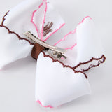 Western Horse Embroidery Ruffle Edge Girls Hairpin 4 Inch