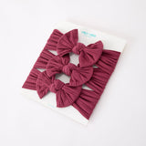 Baby Girl Bow Headband Same Color 3 Piece Set