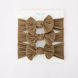 Baby Girl Bow Headband Same Color 3 Piece Set
