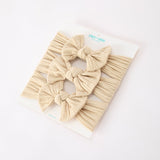 Baby Girl Bow Headband Same Color 3 Piece Set