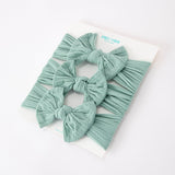 Baby Girl Bow Headband Same Color 3 Piece Set