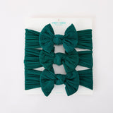 Baby Girl Bow Headband Same Color 3 Piece Set
