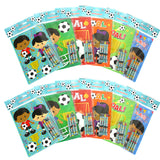 Soccer Coloring Books with Crayons – Set of 6 or 12