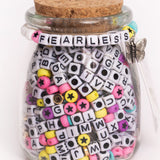 FEARLESS Square Letter with Multicolor Star Heishi and Butterfly Charm DIY Bead Kit