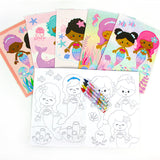 Rainbow Mermaid Coloring Books with Crayons – Set of 6 or 12