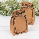 Mini Mason Jar Favor Boxes with Jute Ties (25 Pack)