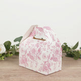 French Toile Gable Treat Boxes, Pink (25 Pack)
