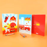 Fire Trucks Coloring Books with Crayons – Set of 6 or 12