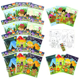 Camping Coloring Books with Crayons – Set of 6 or 12