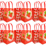 Strawberry Party Favor Bags Treat Bags - Set of 6 or 12
