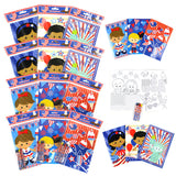 Patriotic 4th of July Coloring Books with Crayons – Set of 6 or 12