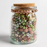 HELLO FALL Mixed Metal Letter & Pearl Beads with Gold Fox Charm DIY Jewelry Jar