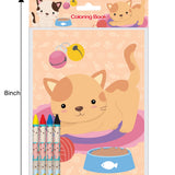 Cats Coloring Books with Crayons – Set of 6 or 12