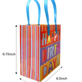 Happy Birthday Party Favor Treat Bags - Set of 6 or 12