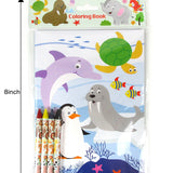 Animal Coloring Books with Crayons – Set of 6 or 12
