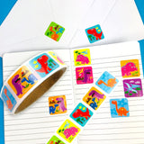 Dinosaur Stickers 100 Stickers/Dispenser, Pack of 1 or 6 or 12 Dispensers