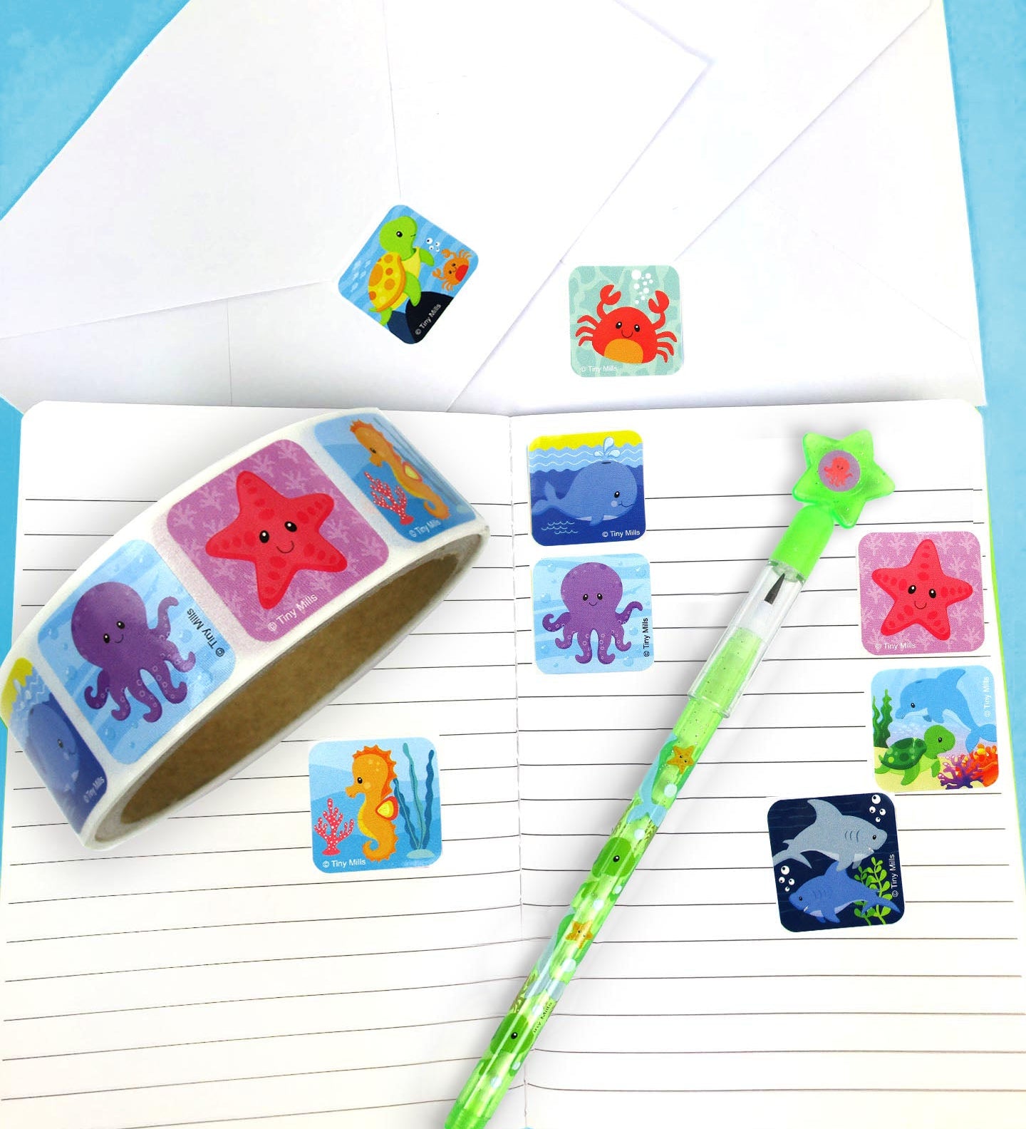 Ocean Animals Sticker Dispenser (100 Stickers)