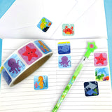 Ocean Animals Stickers 100 Stickers/Dispenser, Pack of 1, 6 or 12 Dispensers