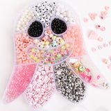 Pastel Pink Glow in the Dark Halloween Ghost Bead Box