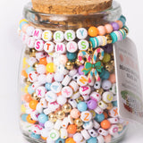 Candy Cane Color Bright Multicolor Holiday Letter Bead DIY Jar