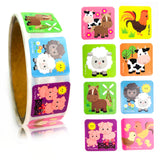 Farm Animals Barnyard Stickers 100 Stickers/Dispenser, Pack of 1 or 6 or 12 Dispensers