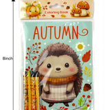 Cozy Autumn Animals Coloring Books with Crayons - Set of 6 or 12