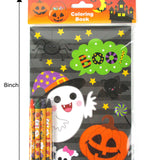 Halloween Coloring Books with Crayons  – Set of 6 or 12