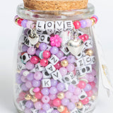Lavender LOVE Square Letter DIY Bead Jar
