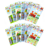 Train Coloring Books with Crayons – Set of 6 or 12