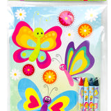 Butterfly & Flowers Coloring Books with Crayons – Set of 6 or 12